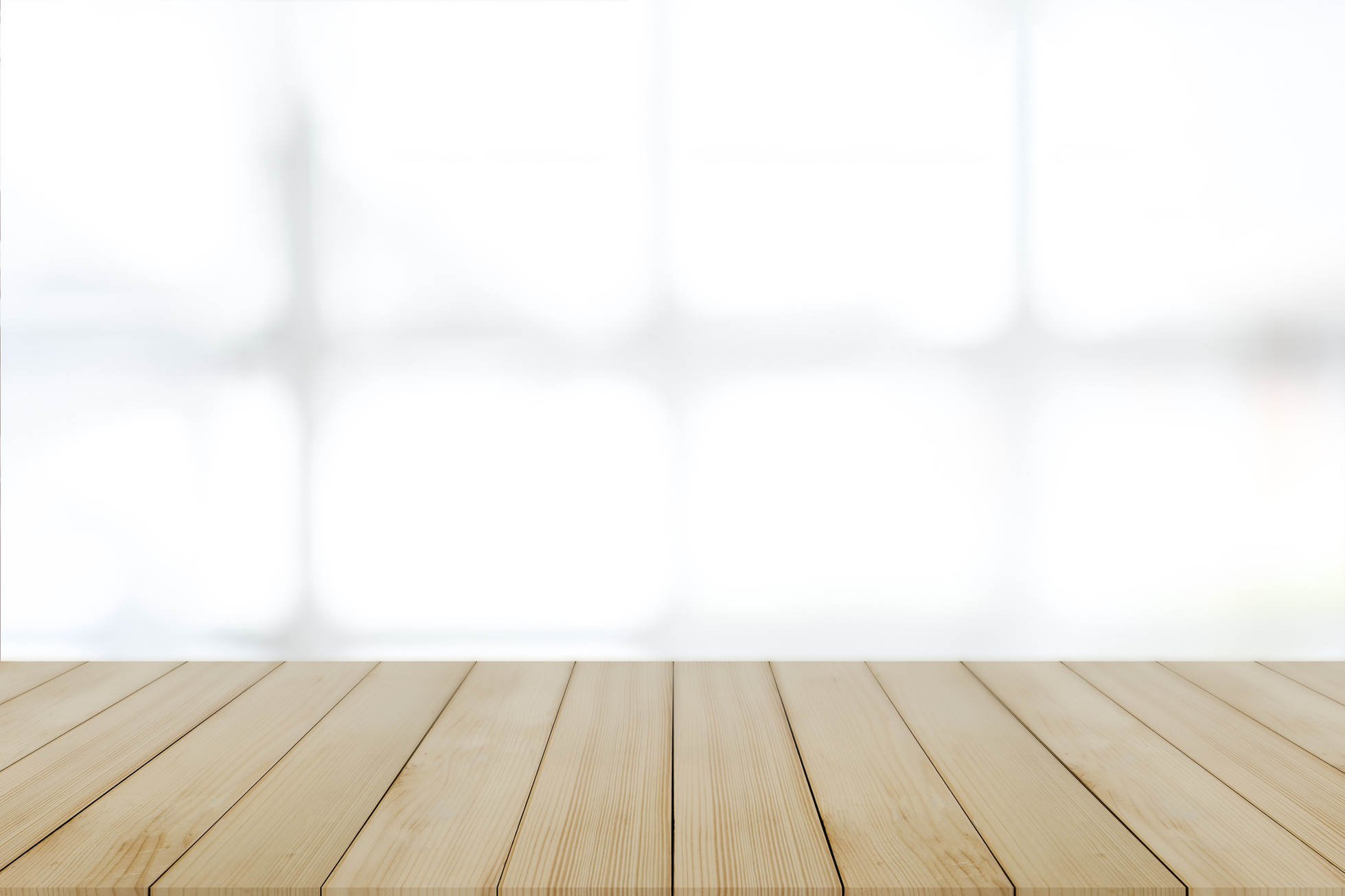 Empty Wooden Table with Blurred Background